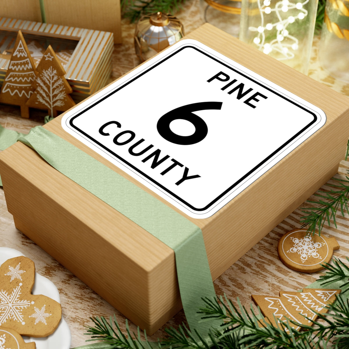 Pine County Route 6 MN (Minnesota) (Road Sign) STICKER Vinyl Kiss-Cut Decal