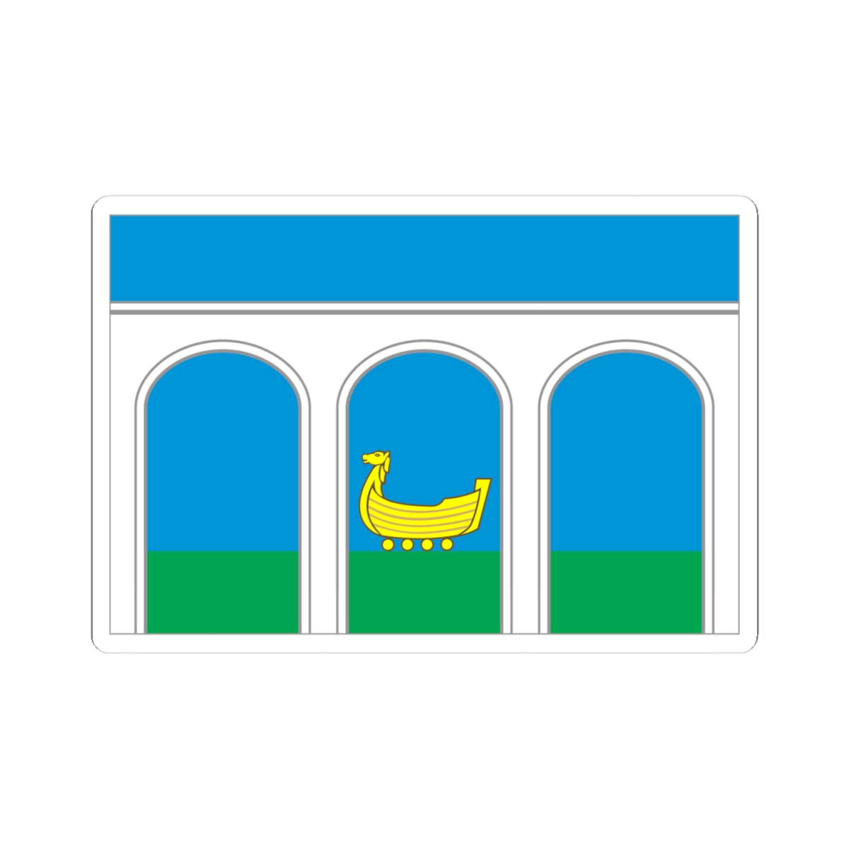 Flag of Mytishchi City Moscow Oblast (Russia) STICKER Vinyl Kiss-Cut Decal