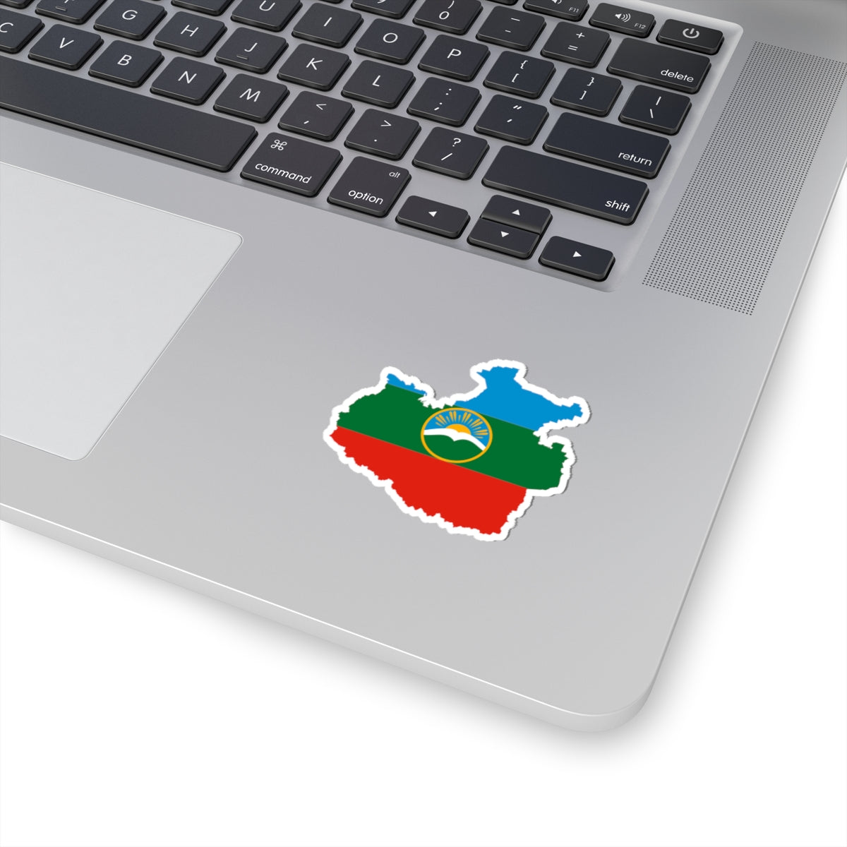 Flag-map of Karachay-Cherkess (Russia) STICKER Vinyl Kiss-Cut Decal