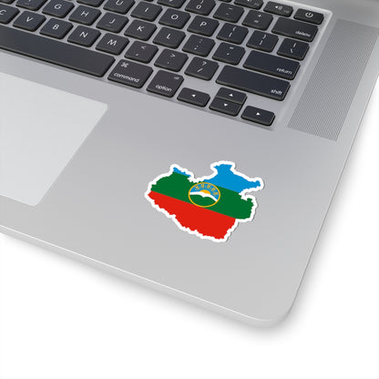 Flag-map of Karachay-Cherkess (Russia) STICKER Vinyl Kiss-Cut Decal