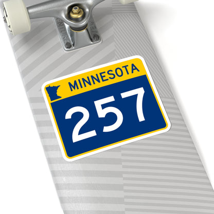 MN-257 wide (Minnesota) (Road Sign) STICKER Vinyl Kiss-Cut Decal