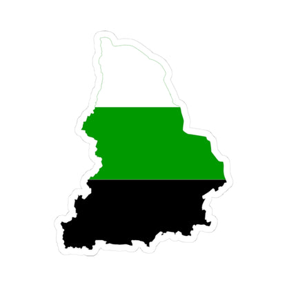 Flag-map of the Ural Republic (Russia) STICKER Vinyl Kiss-Cut Decal