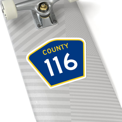 County 116 MN (Minnesota) (Road Sign) STICKER Vinyl Kiss-Cut Decal