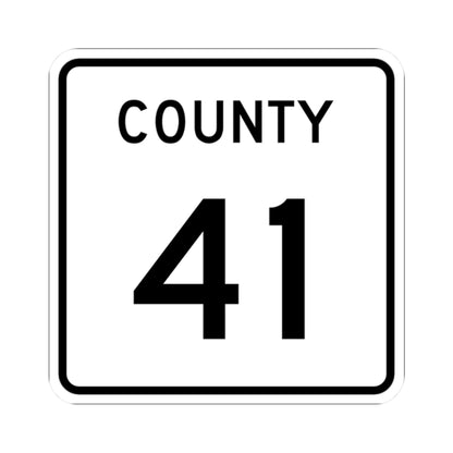 County 41 square (Minnesota) (Road Sign) STICKER Vinyl Kiss-Cut Decal