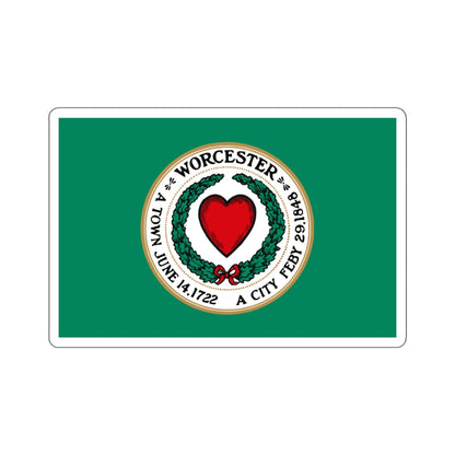 Flag of Worcester, Massachusetts - STICKER Vinyl Kiss-Cut Decal