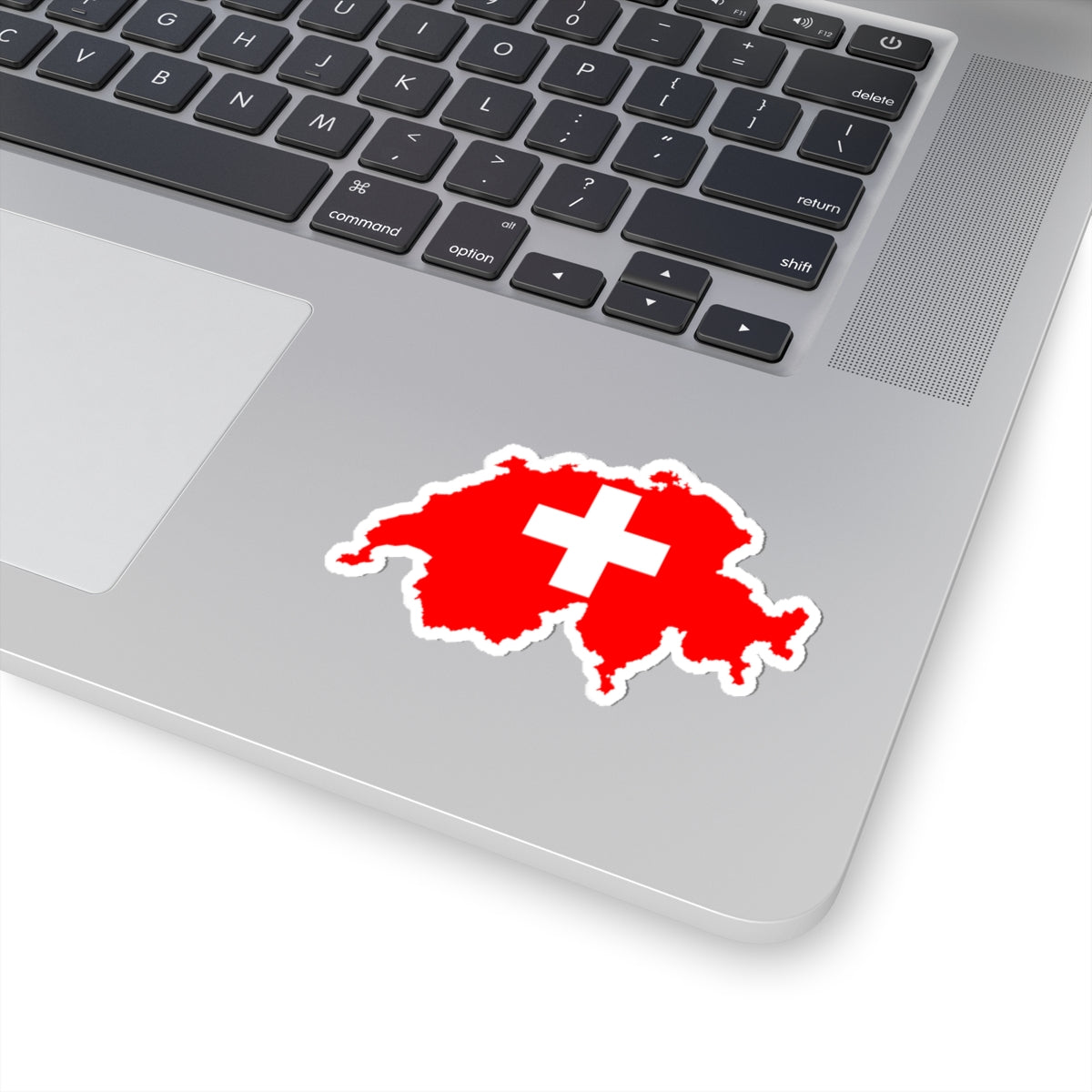 Flag-map of Switzerland (Switzerland) STICKER Vinyl Kiss-Cut Decal
