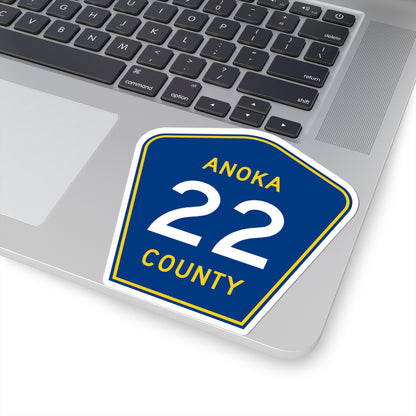 Anoka County 22 (Minnesota) (Road Sign) STICKER Vinyl Kiss-Cut Decal