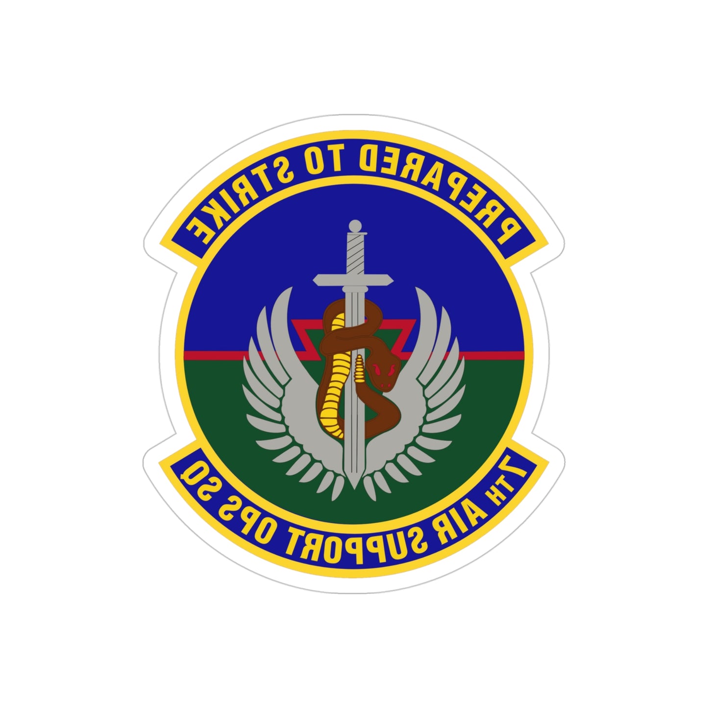7th Air Support Operations Squadron (U.S. Air Force) REVERSE PRINT Transparent STICKER-4" × 4"-The Sticker Space