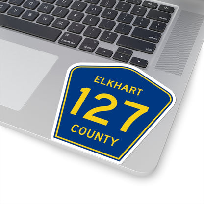 Elkhart County Road 127 IN (Indiana) (Road Sign) STICKER Vinyl Kiss-Cut Decal