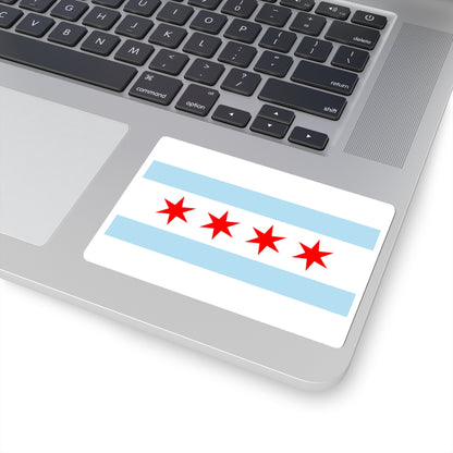 Flag of Chicago, Illinois - STICKER Vinyl Kiss-Cut Decal