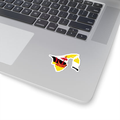 Flag-map of Brunei2 (Brunei) STICKER Vinyl Kiss-Cut Decal