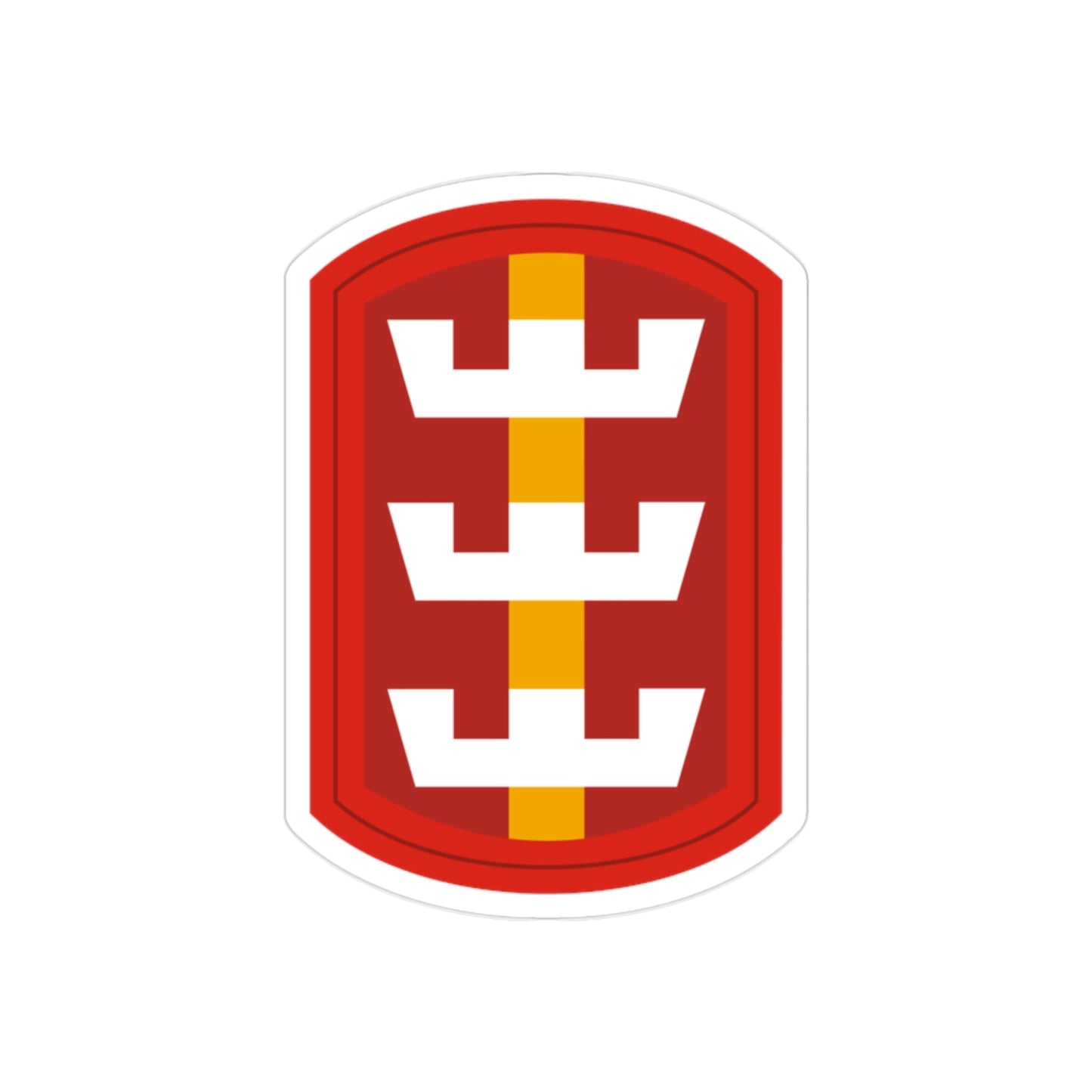 130th Engineer Brigade (U.S. Army) REVERSE PRINT Transparent STICKER-2" × 2"-The Sticker Space