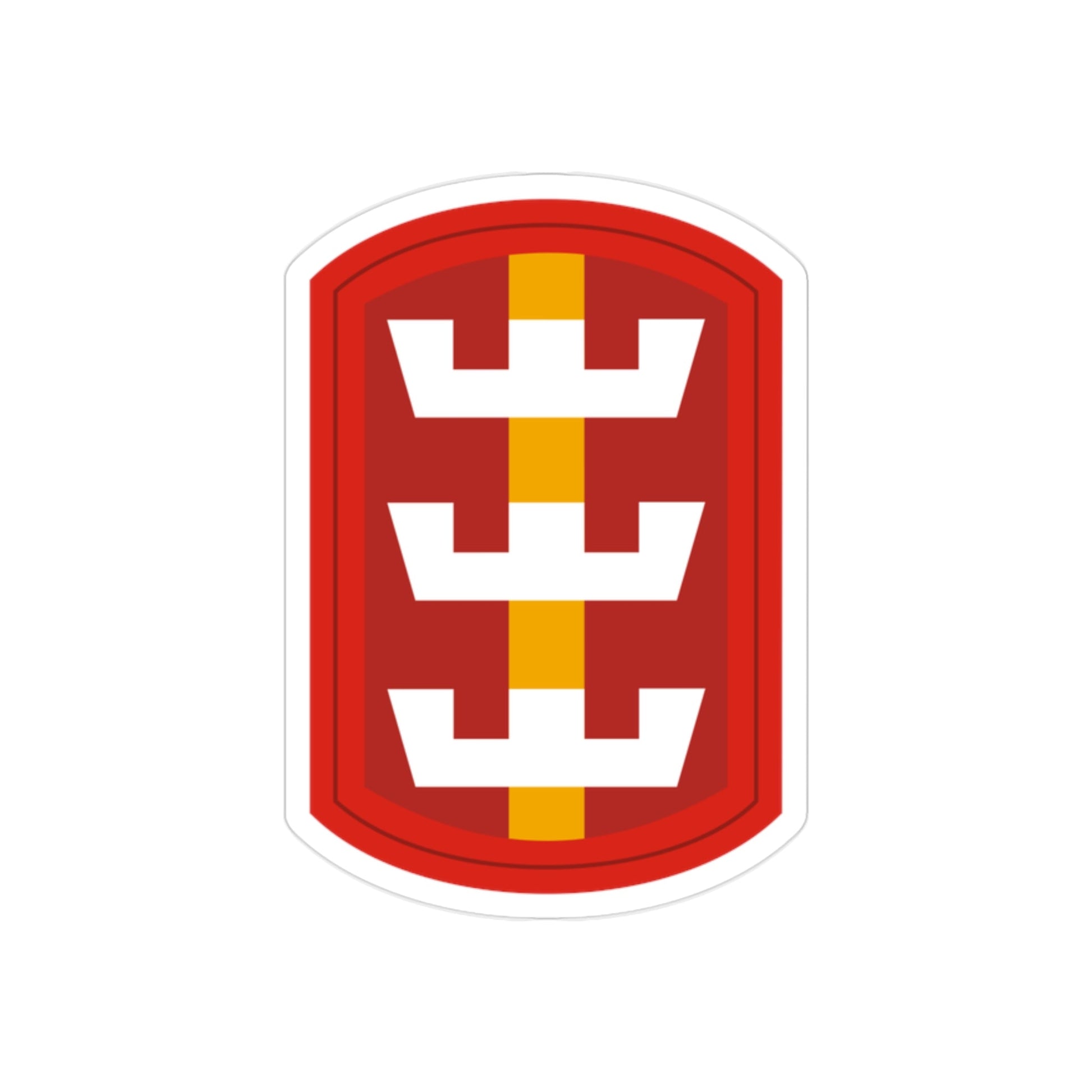 130th Engineer Brigade (U.S. Army) REVERSE PRINT Transparent STICKER-2" × 2"-The Sticker Space