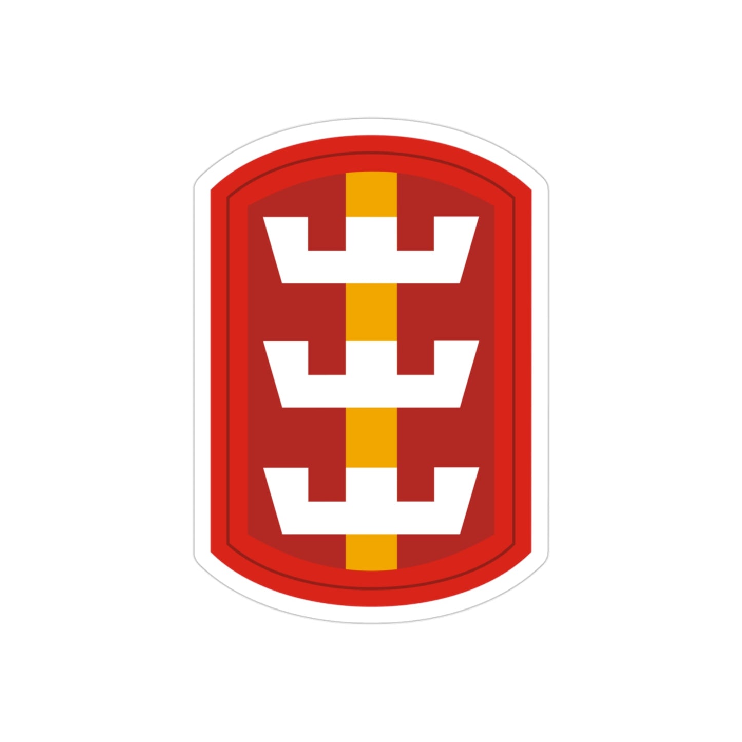 130th Engineer Brigade (U.S. Army) REVERSE PRINT Transparent STICKER-3" × 3"-The Sticker Space