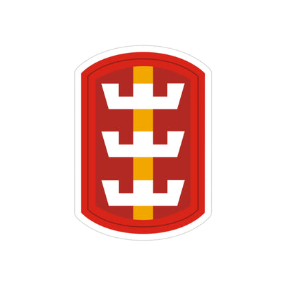 130th Engineer Brigade (U.S. Army) REVERSE PRINT Transparent STICKER-3" × 3"-The Sticker Space