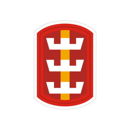 130th Engineer Brigade (U.S. Army) REVERSE PRINT Transparent STICKER-4" × 4"-The Sticker Space