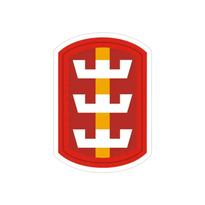 130th Engineer Brigade (U.S. Army) REVERSE PRINT Transparent Die-Cut STICKER 2 Inch Die-Cut Transparent - The Sticker Space