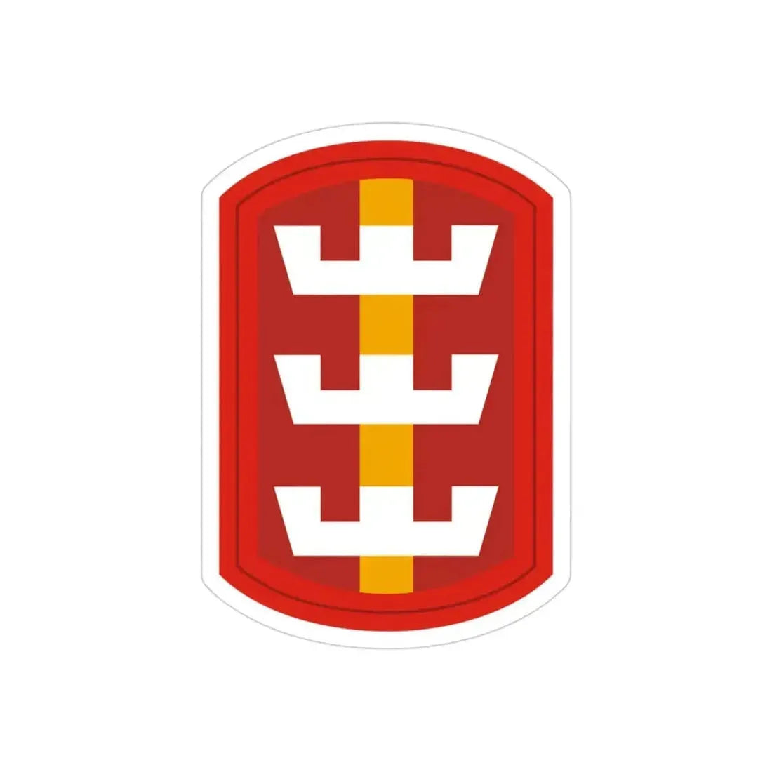 130th Engineer Brigade (U.S. Army) REVERSE PRINT Transparent Die-Cut STICKER 3 Inch Die-Cut Transparent - The Sticker Space