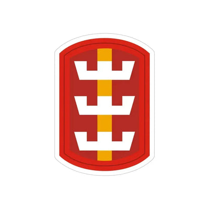 130th Engineer Brigade (U.S. Army) REVERSE PRINT Transparent Die-Cut STICKER 5 Inch Die-Cut Transparent - The Sticker Space