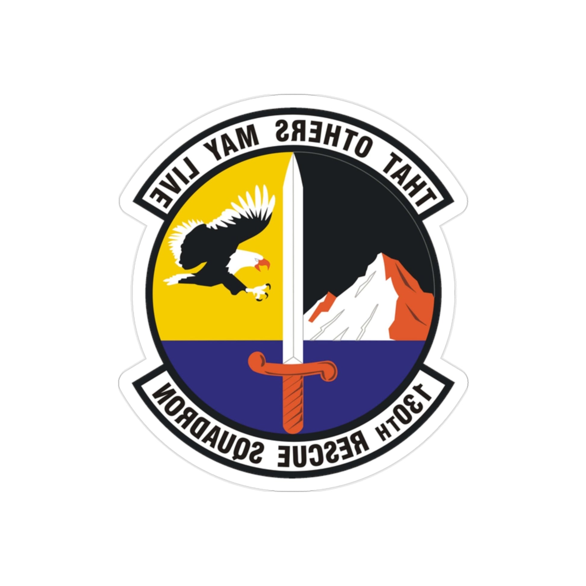 130th Rescue Squadron (U.S. Air Force) REVERSE PRINT Transparent STICKER-2" × 2"-The Sticker Space