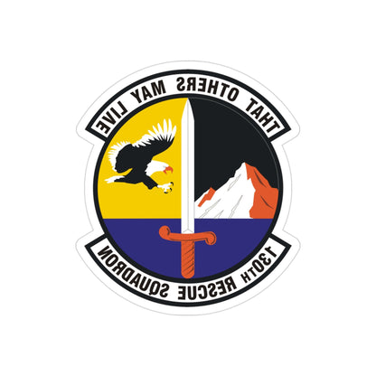 130th Rescue Squadron (U.S. Air Force) REVERSE PRINT Transparent STICKER-3" × 3"-The Sticker Space