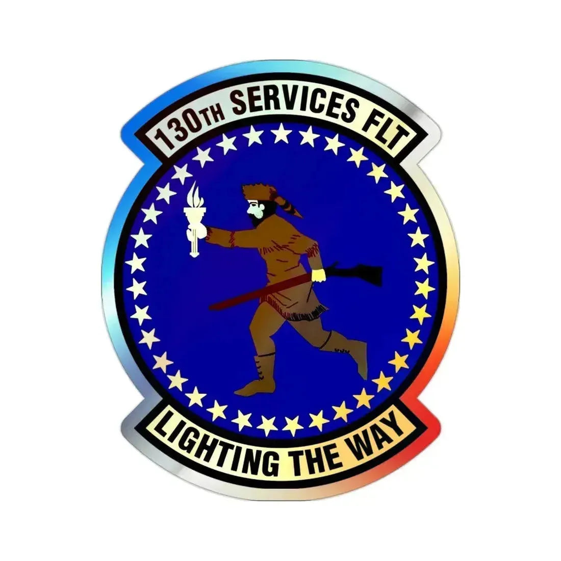 130th Services Flight (U.S. Air Force) Holographic STICKER Die-Cut Vinyl Decal 2 Inch Holographic - The Sticker Space
