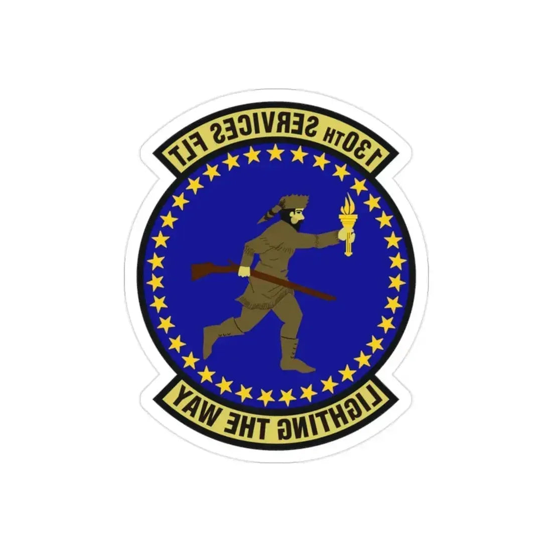 130th Services Flight (U.S. Air Force) REVERSE PRINT Transparent Die-Cut STICKER 2 Inch Die-Cut Transparent - The Sticker Space
