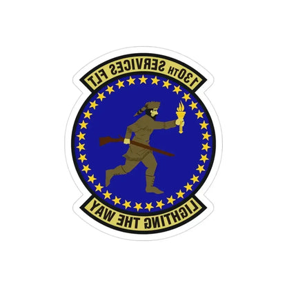 130th Services Flight (U.S. Air Force) REVERSE PRINT Transparent Die-Cut STICKER 3 Inch Die-Cut Transparent - The Sticker Space