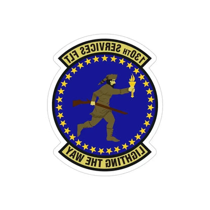 130th Services Flight (U.S. Air Force) REVERSE PRINT Transparent Die-Cut STICKER 6 Inch Die-Cut Transparent - The Sticker Space