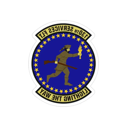 130th Services Flight (U.S. Air Force) REVERSE PRINT Transparent Die-Cut STICKER - The Sticker Space