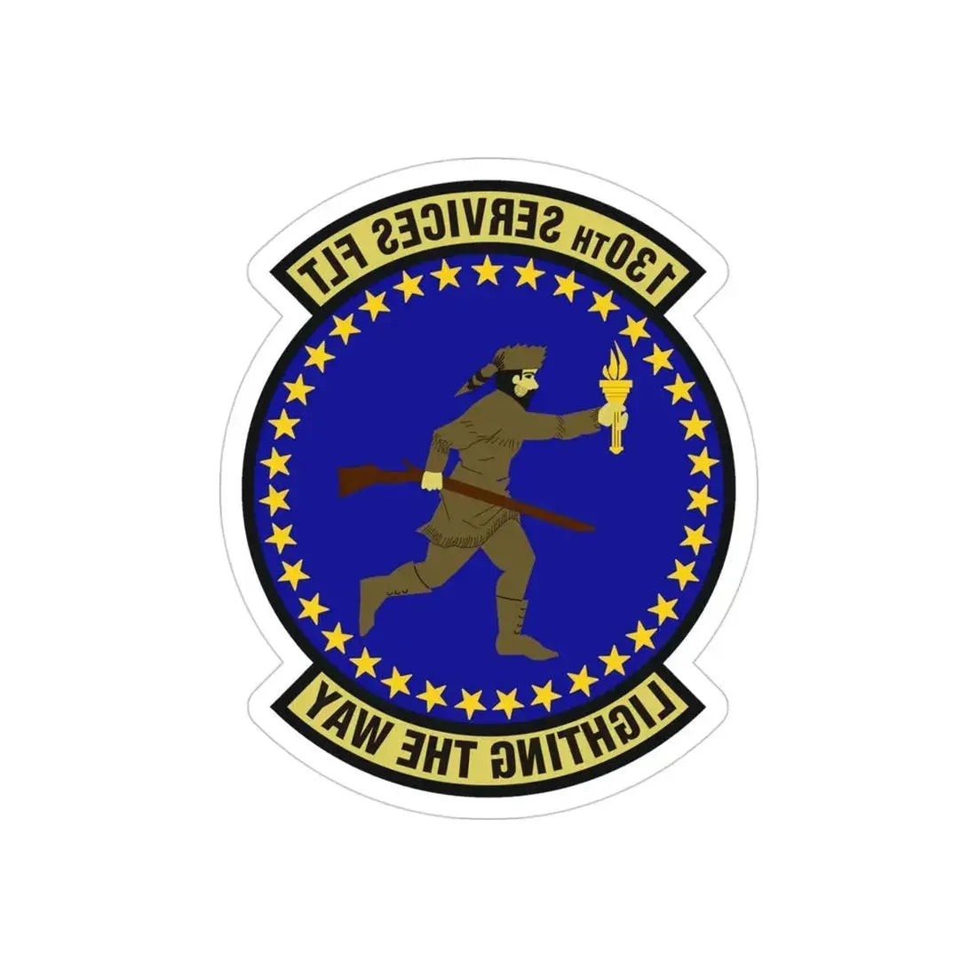 130th Services Flight (U.S. Air Force) REVERSE PRINT Transparent Die-Cut STICKER - The Sticker Space