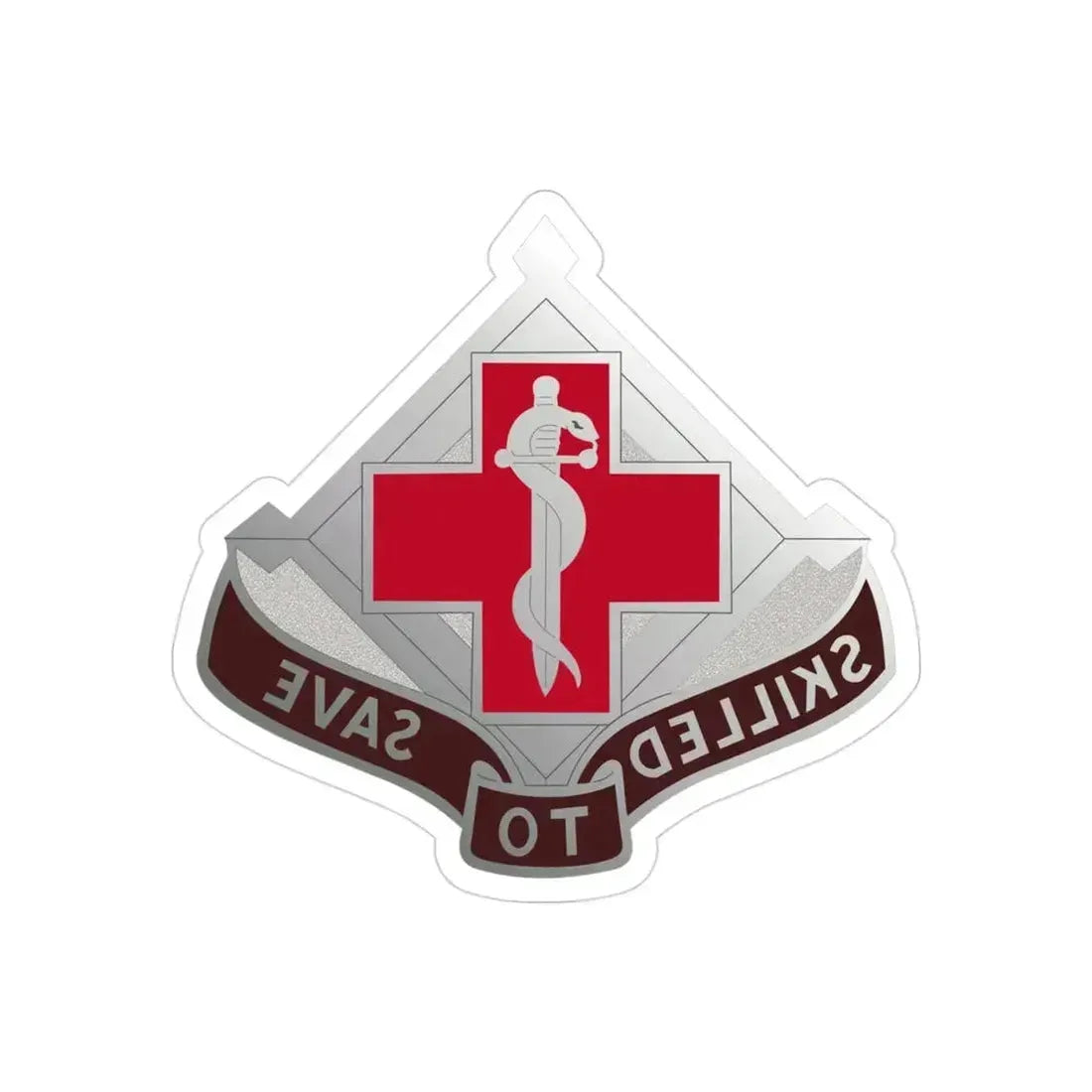 131 Surgical Hospital (U.S. Army) REVERSE PRINT Transparent Die-Cut STICKER 3 Inch Die-Cut Transparent - The Sticker Space