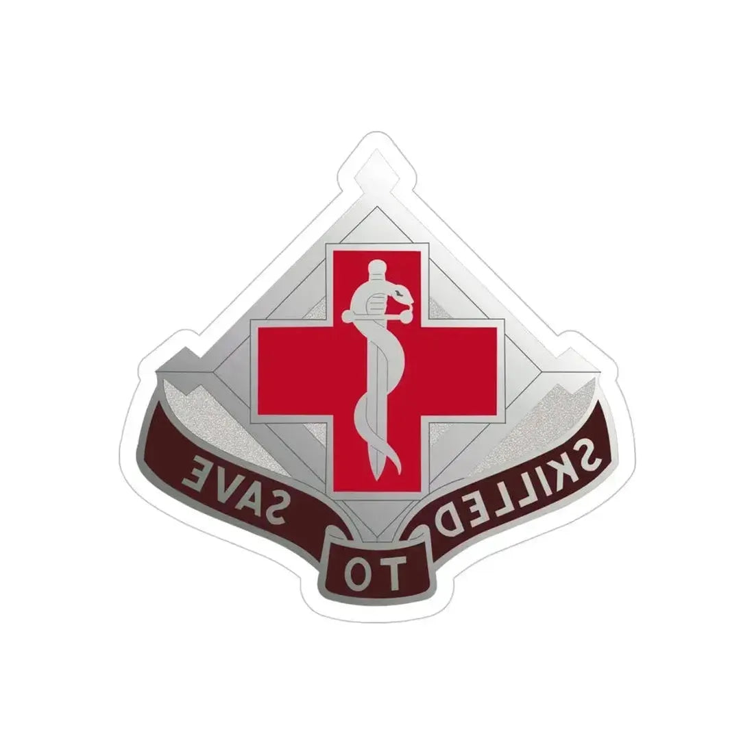 131 Surgical Hospital (U.S. Army) REVERSE PRINT Transparent Die-Cut STICKER 4 Inch Die-Cut Transparent - The Sticker Space