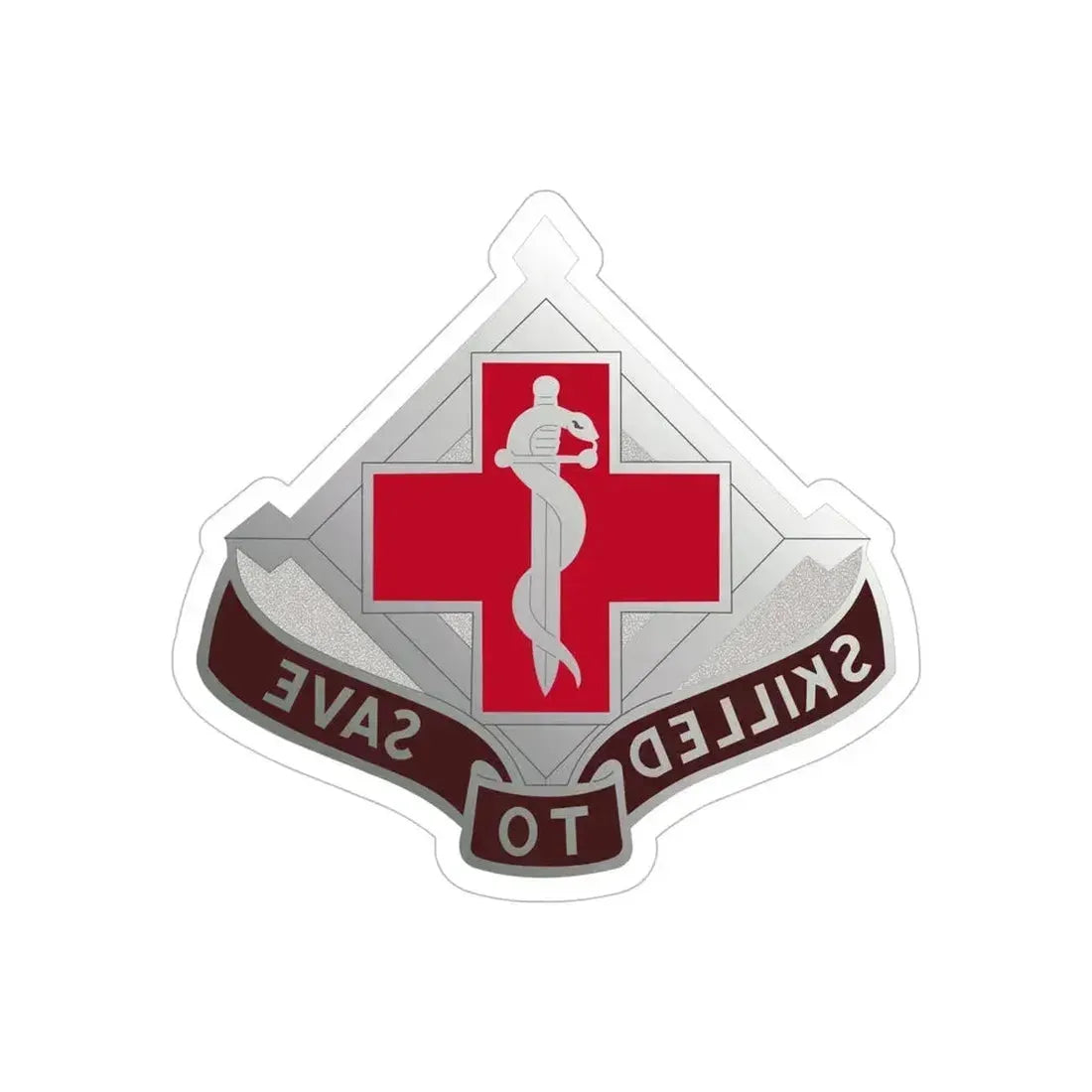 131 Surgical Hospital (U.S. Army) REVERSE PRINT Transparent Die-Cut STICKER 6 Inch Die-Cut Transparent - The Sticker Space