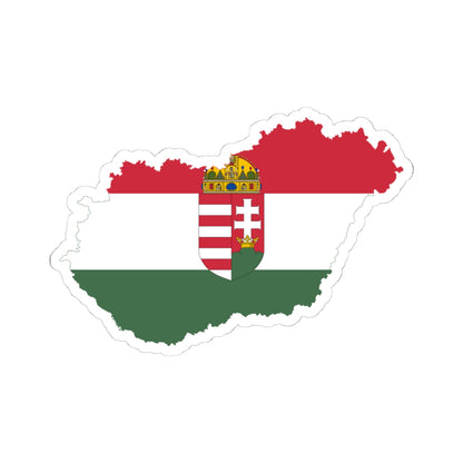 Flag-map of Hungary 1938-1939 (Hungary) STICKER Vinyl Kiss-Cut Decal