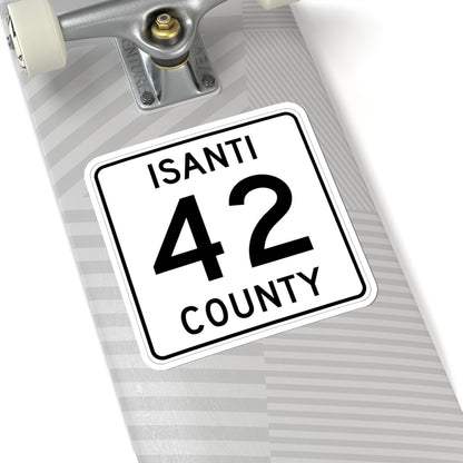 Isanti County 42 MN (Minnesota) (Road Sign) STICKER Vinyl Kiss-Cut Decal
