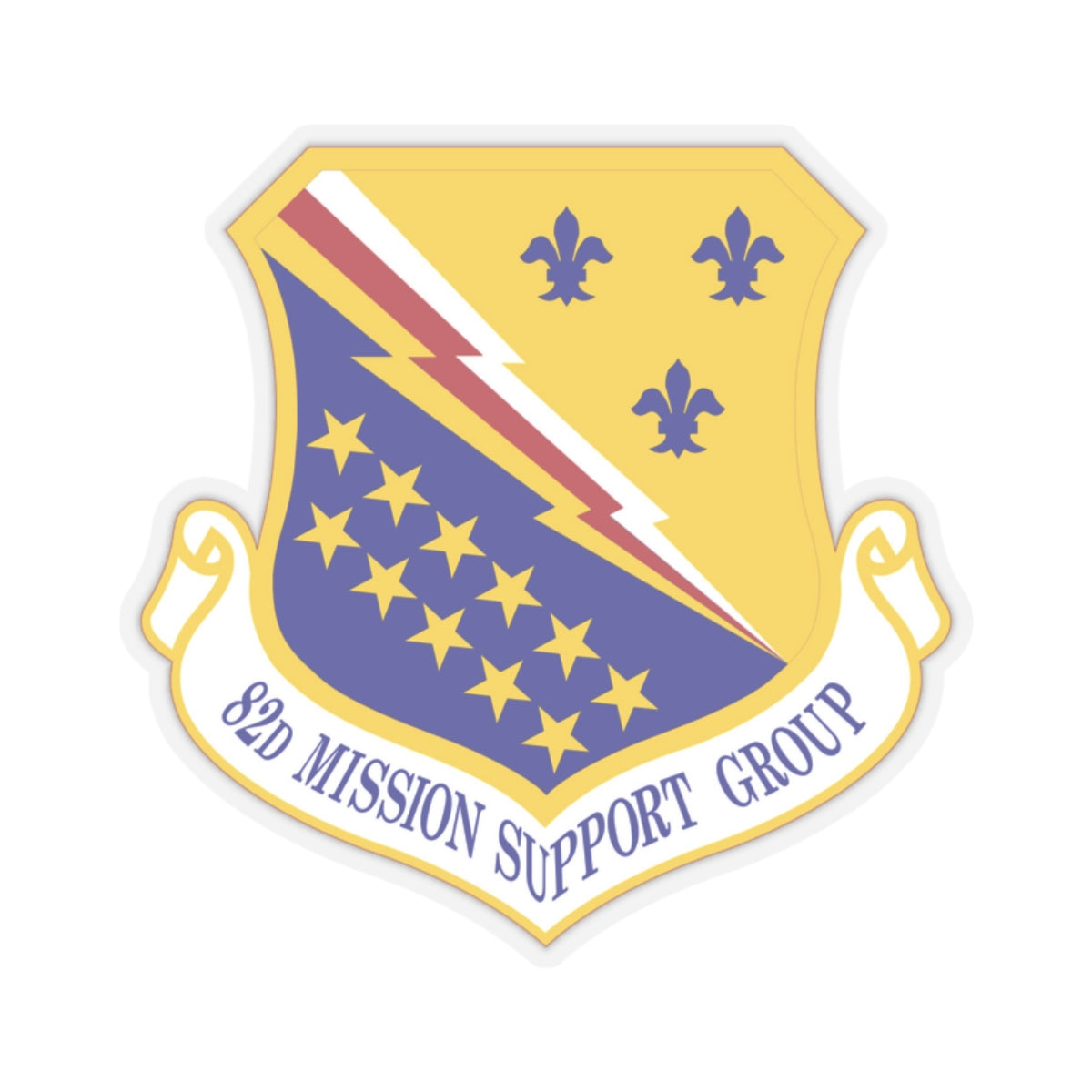 82d Mission Support Group (U.S. Air Force) STICKER Vinyl Kiss-Cut Decal-2 Inch-Transparent-The Sticker Space