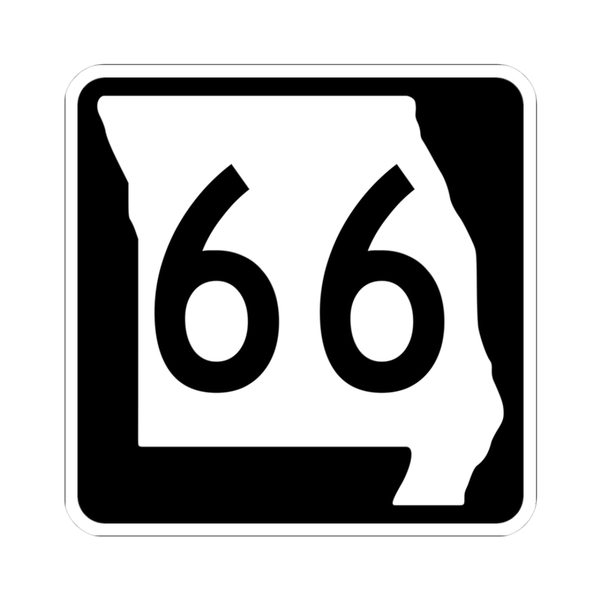 MO-66 (Missouri) (Road Sign) STICKER Vinyl Kiss-Cut Decal