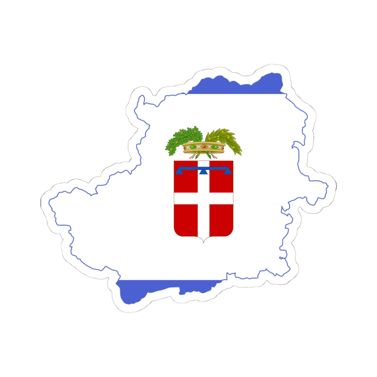 Flag map of the Province of Turin (Italy) STICKER Vinyl Kiss-Cut Decal