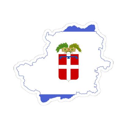 Flag map of the Province of Turin (Italy) STICKER Vinyl Kiss-Cut Decal