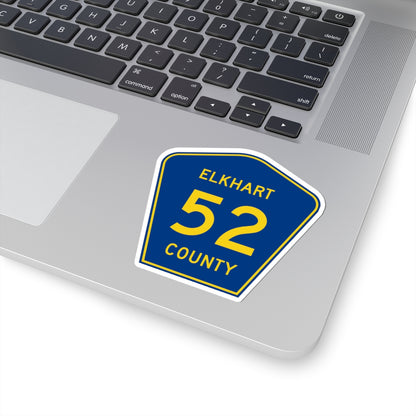 Elkhart County Road 52 IN (Indiana) (Road Sign) STICKER Vinyl Kiss-Cut Decal
