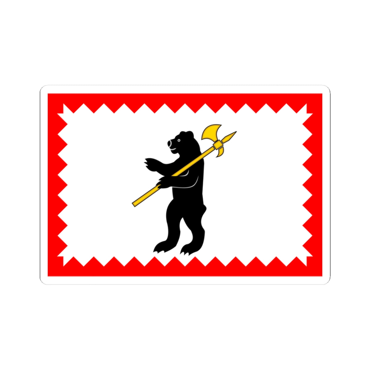 Flag of Maloyaroslavets Kaluga oblast (Russia) STICKER Vinyl Kiss-Cut Decal