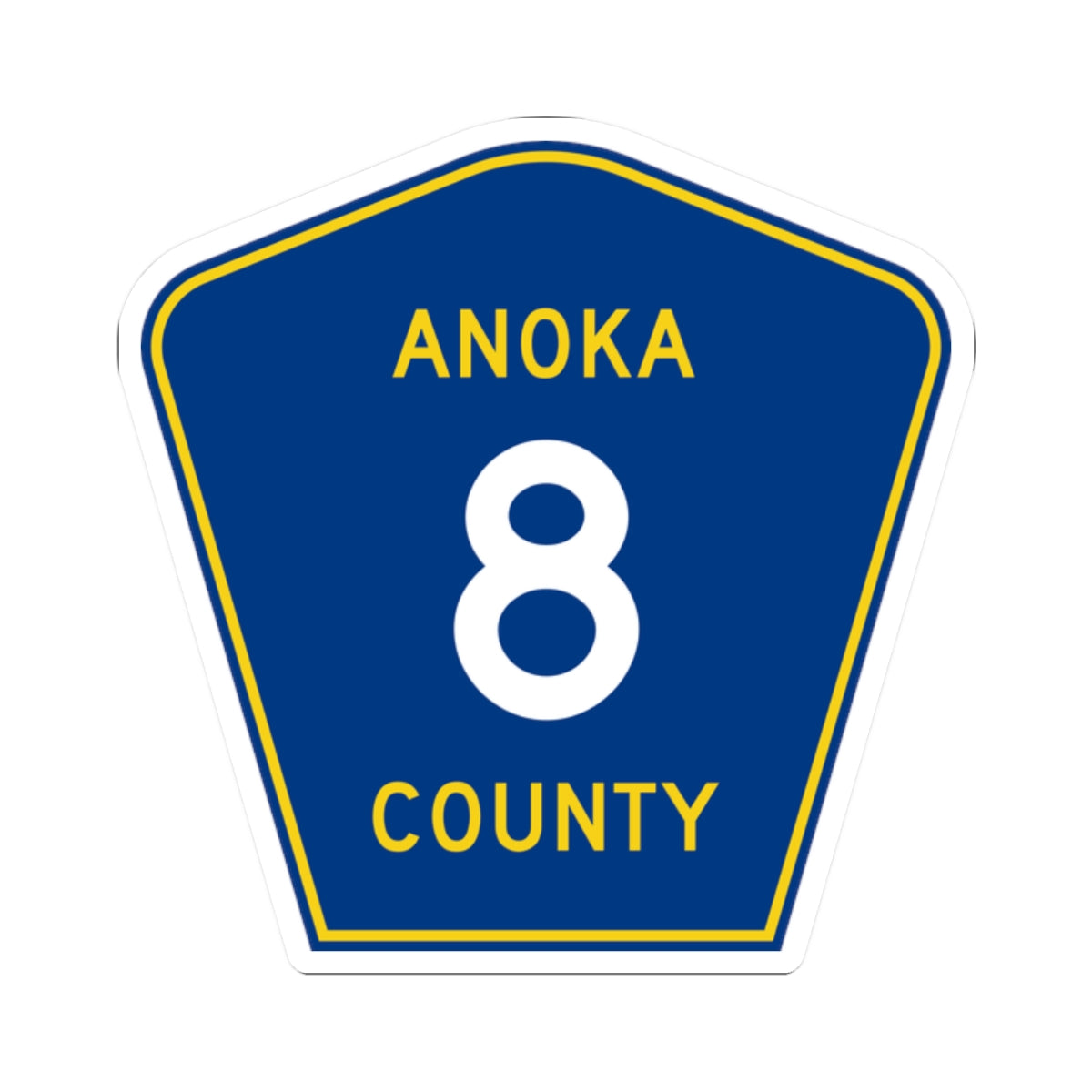 Anoka County 8 (Minnesota) (Road Sign) STICKER Vinyl Kiss-Cut Decal