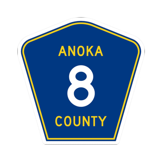 Anoka County 8 (Minnesota) (Road Sign) STICKER Vinyl Kiss-Cut Decal