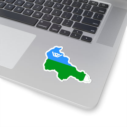 Flag-map of KhantyMansi Autonomous Okrug (Russia) STICKER Vinyl Kiss-Cut Decal