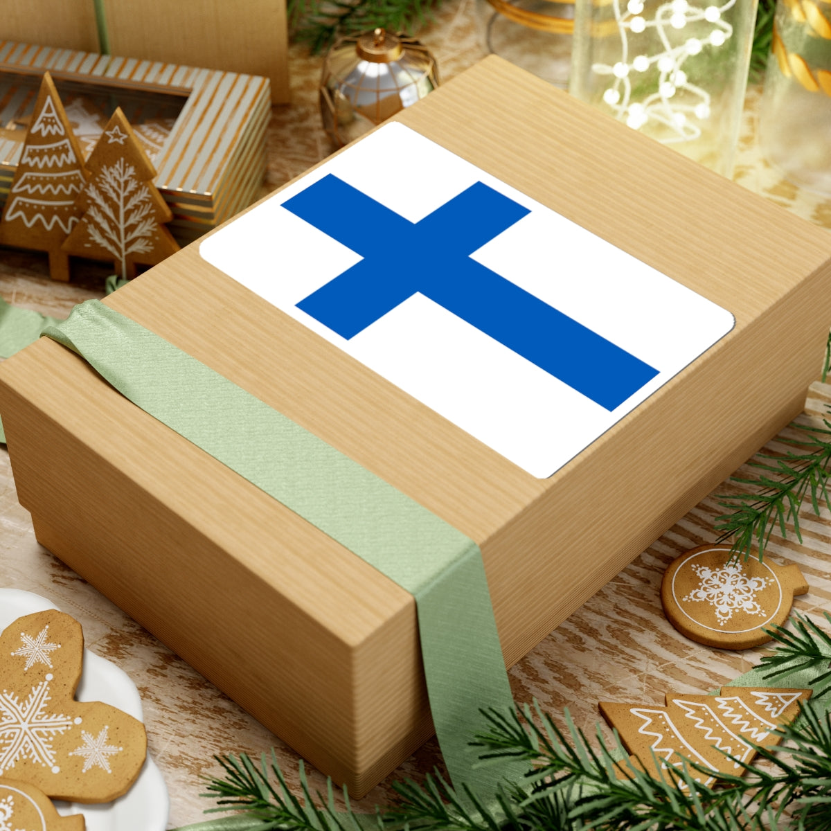 Flag of Finland 1918-1920 (Finland)_1 STICKER Vinyl Kiss-Cut Decal