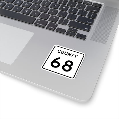 County 68 square (Minnesota) (Road Sign) STICKER Vinyl Kiss-Cut Decal