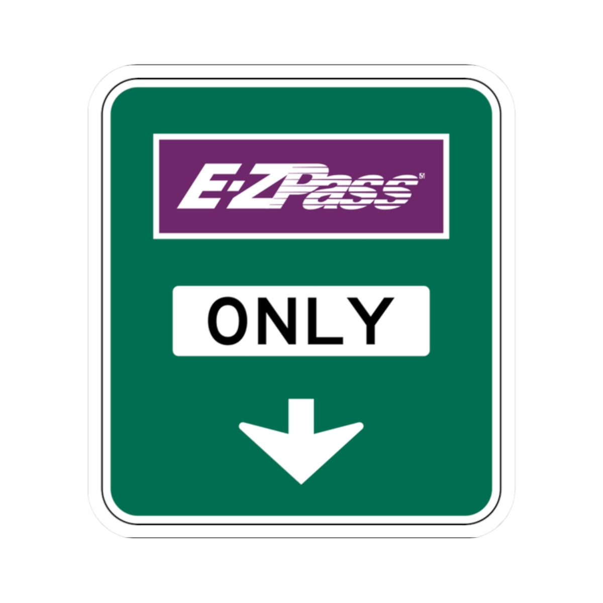 Conventional Toll Plaza Advance Sign 1 (New Jersey) (Road Sign) STICKER Vinyl Kiss-Cut Decal