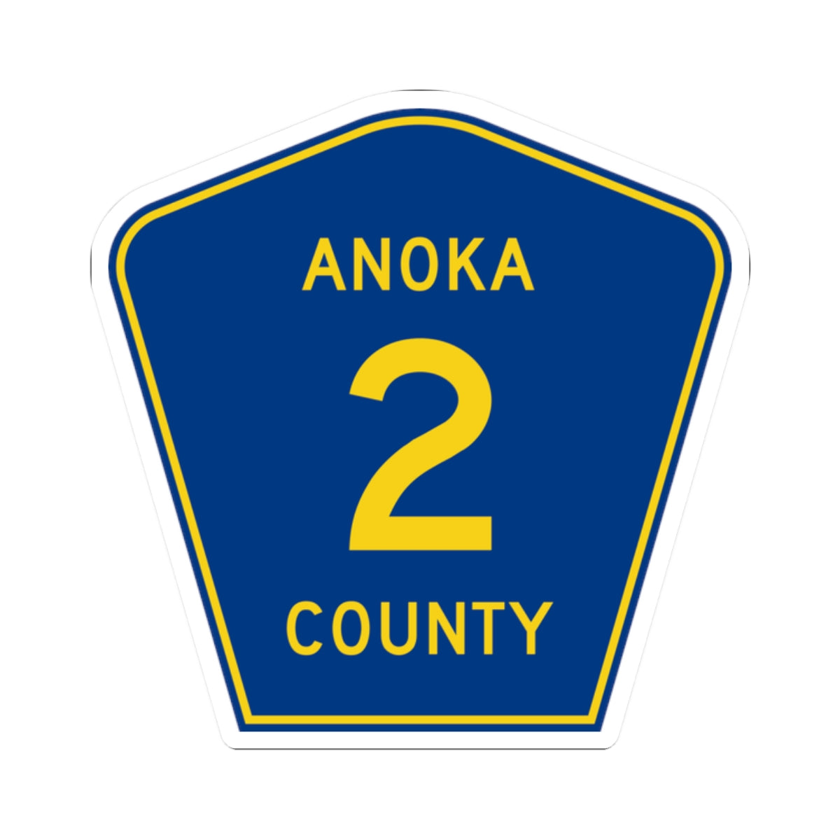 Anoka County Road 2 (Minnesota) (Road Sign) STICKER Vinyl Kiss-Cut Decal
