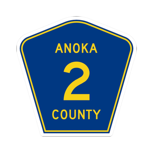 Anoka County Road 2 (Minnesota) (Road Sign) STICKER Vinyl Kiss-Cut Decal